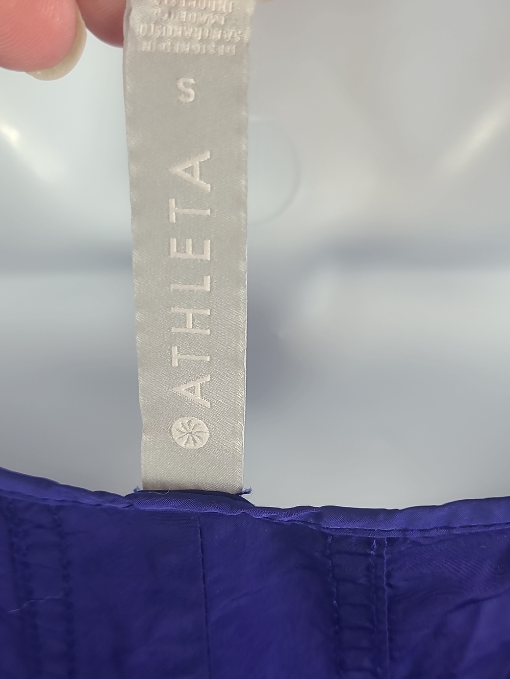 Athleta Canopy Parachute Maxi Dress Poseidon Purple Small Side Pockets V-neck - Picture 4 of 5